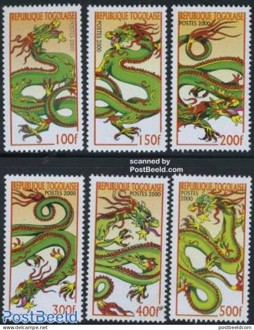 Togo 2000 Year Of The Dragon 6v, Mint NH, Various - New Year - Neujahr