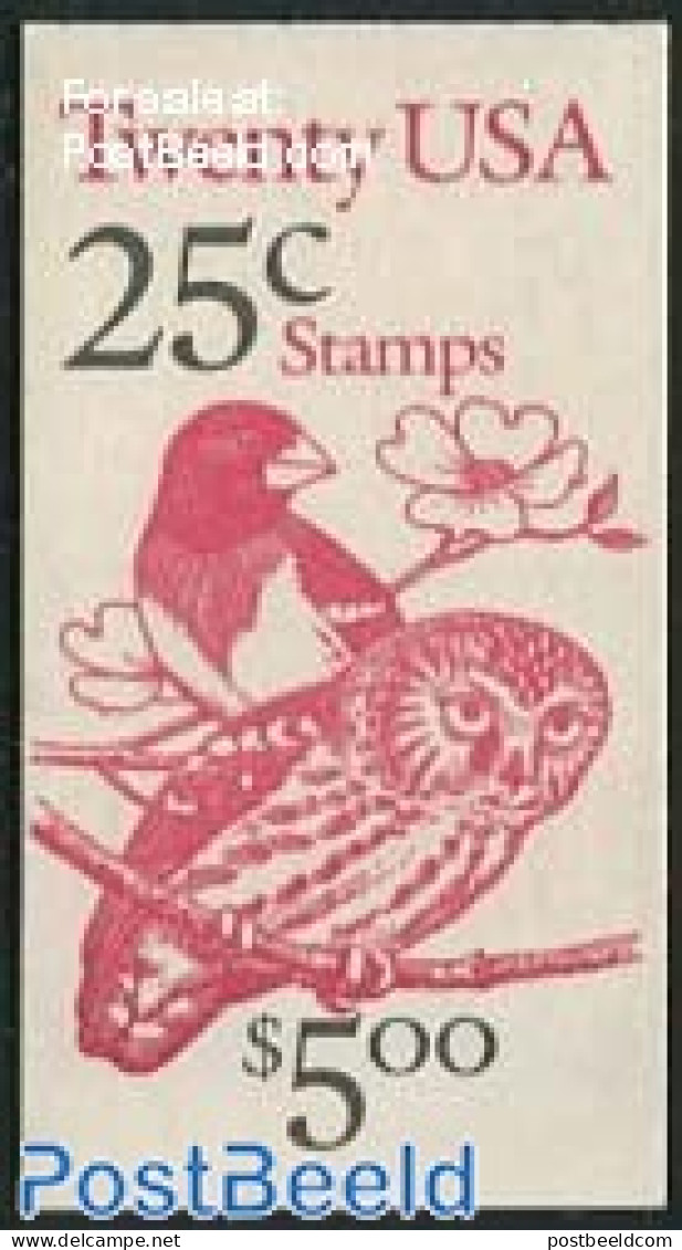 United States Of America 1988 Birds Booklet, Mint NH, Nature - Birds - Owls - Stamp Booklets - Ungebraucht