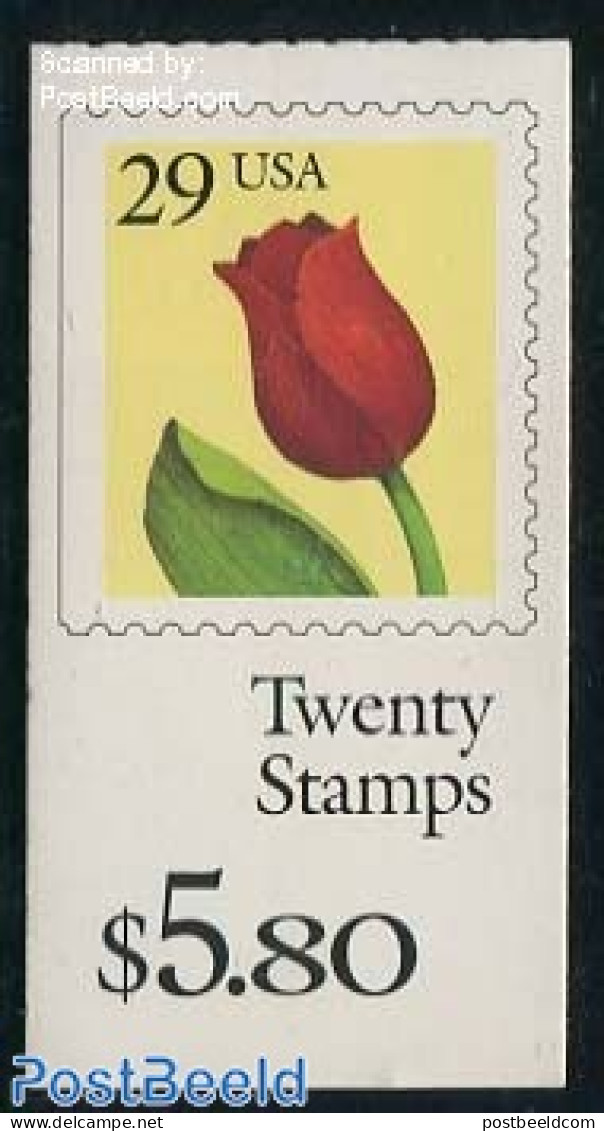 United States Of America 1991 Tulip Booklet, Mint NH, Nature - Flowers & Plants - Stamp Booklets - Nuovi