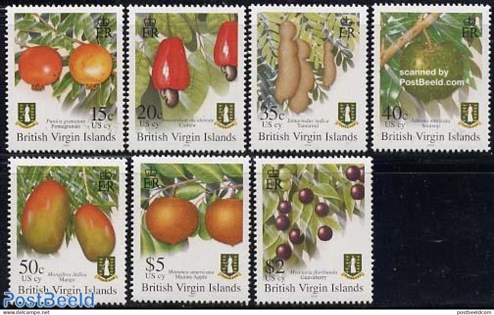 Virgin Islands 2004 Definitives, Fruits 7v, Mint NH, Nature - Fruit - Fruit