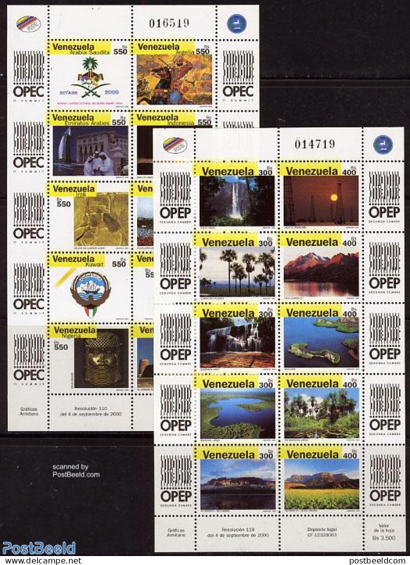 Venezuela 2000 OPEC 2x10v M/s, Mint NH, Science - Energy - Mining - Venezuela