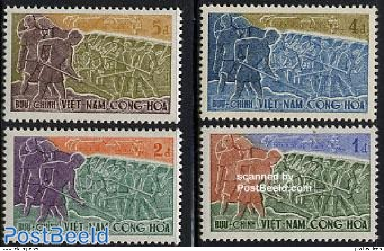 Vietnam, South 1959 Republic Anniversary 4v, Mint NH, Various - Agriculture - Landbouw