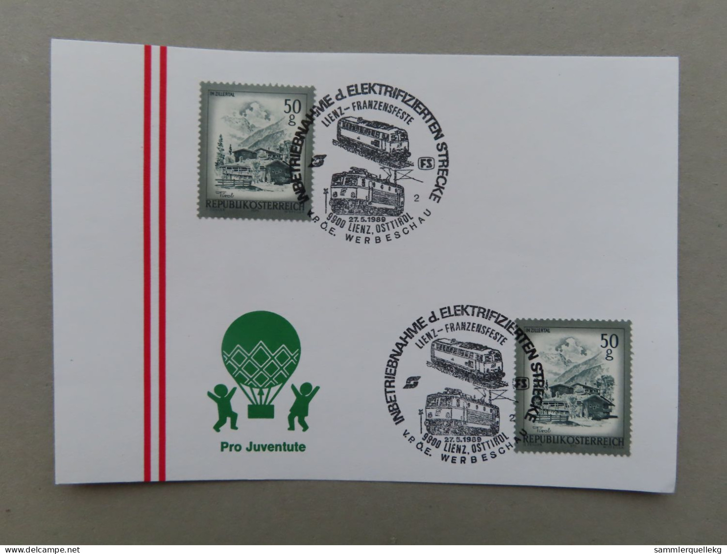 Österreich Pro Juventute - Mit Sonderstempel 27. 5. 1989 Lienz, Inbetriebname D. Elektrifizierten Strecke (Nr.675) - Other & Unclassified