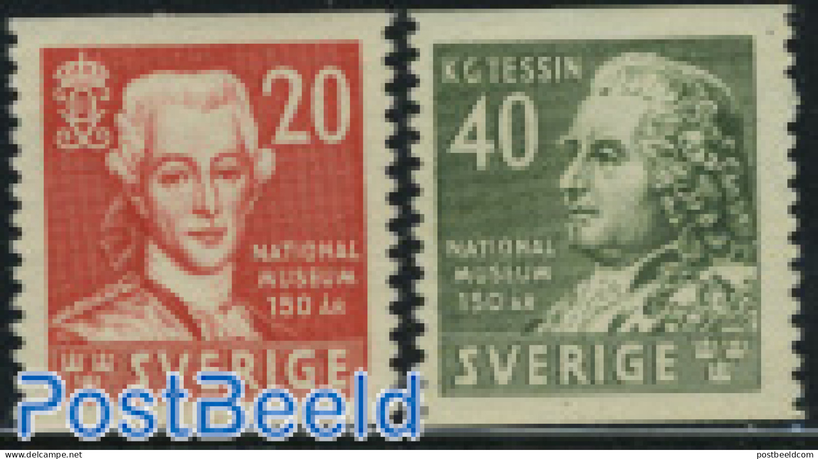 Sweden 1942 National Museum 2v, Mint NH, History - Kings & Queens (Royalty) - Art - Museums - Ungebraucht