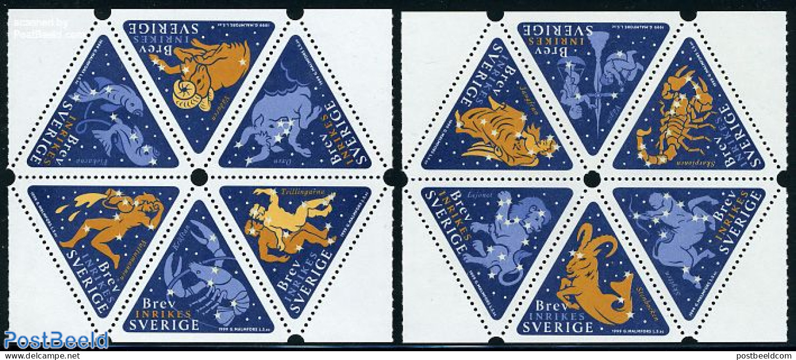 Sweden 1999 Zodiac 12v, Mint NH, Science - Ongebruikt