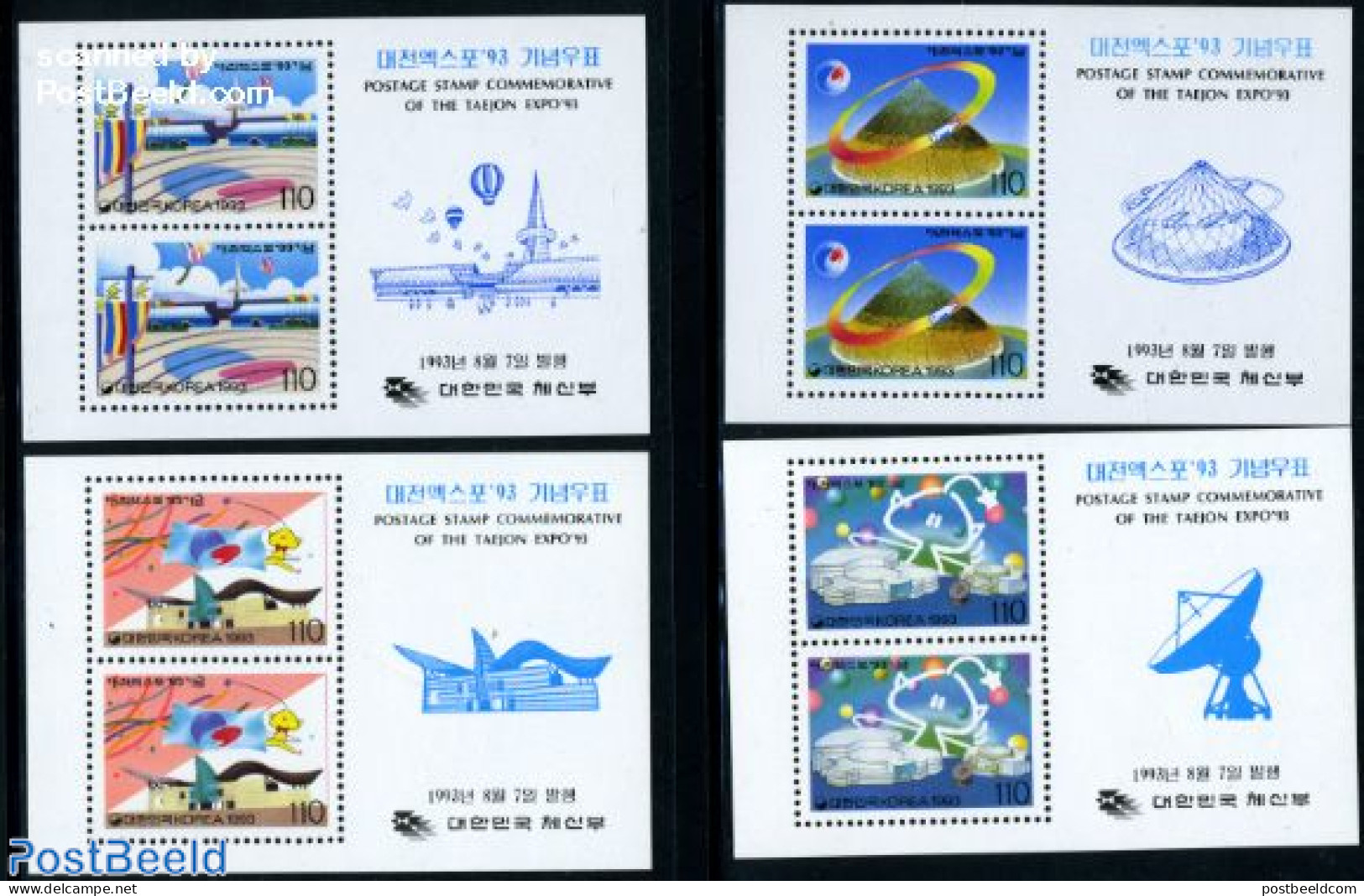 Korea, South 1993 Expo 93 4 S/s, Mint NH, Various - World Expositions - Korea (Süd-)