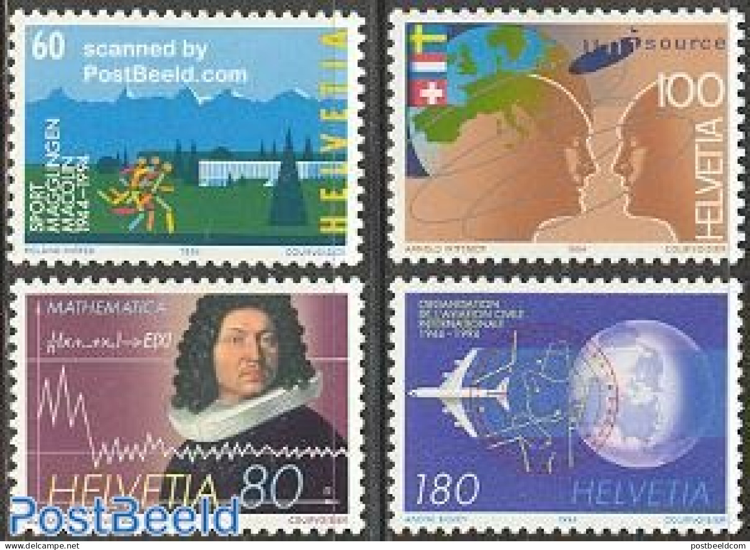 Switzerland 1994 Mixed Issue 4v, Mint NH, Science - Sport - Transport - Various - Education - Statistics - Sport (othe.. - Ungebraucht