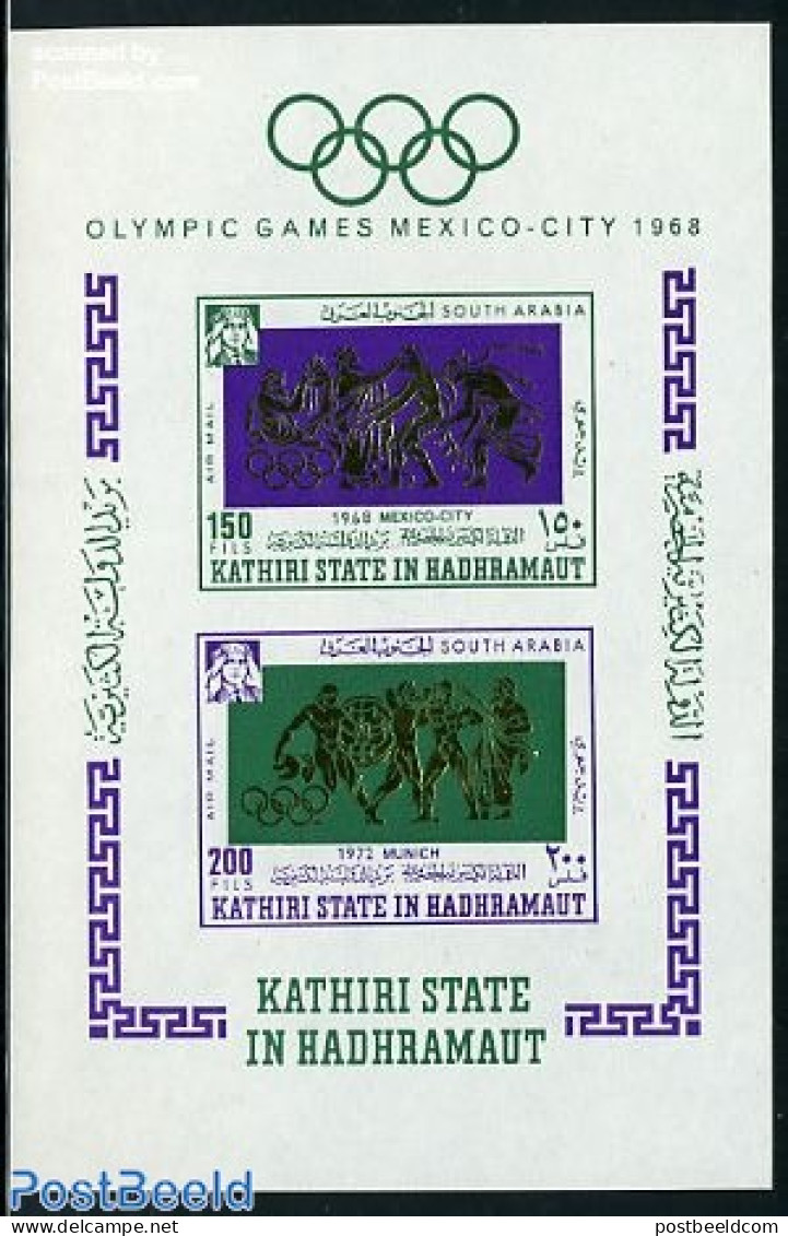 Aden 1967 KSiH, Olympic Games S/s Imperforated, Mint NH, Sport - Athletics - Olympic Games - Athletics