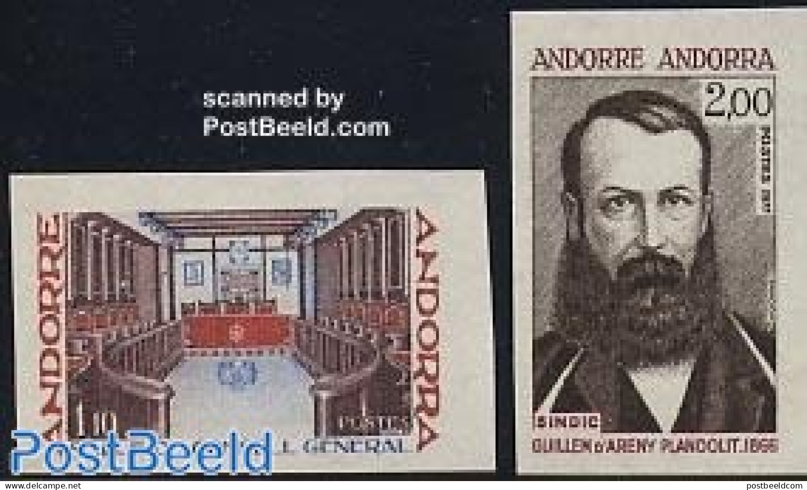 Andorra, French Post 1977 Court 2v Imperforated, Mint NH, Various - Justice - Unused Stamps