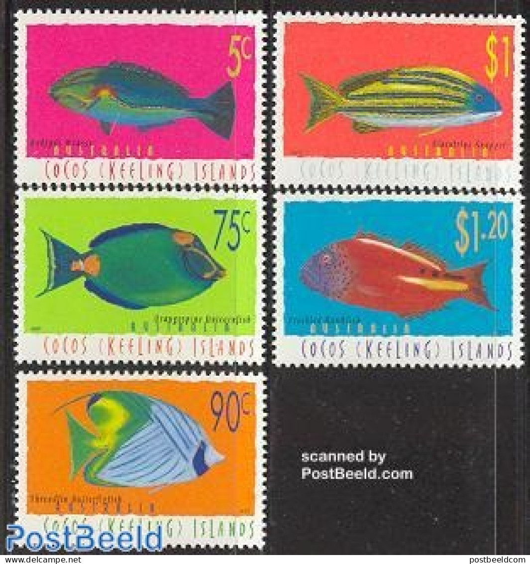 Cocos Islands 1997 Definitives, Fish 5v, Mint NH, Nature - Fish - Fische