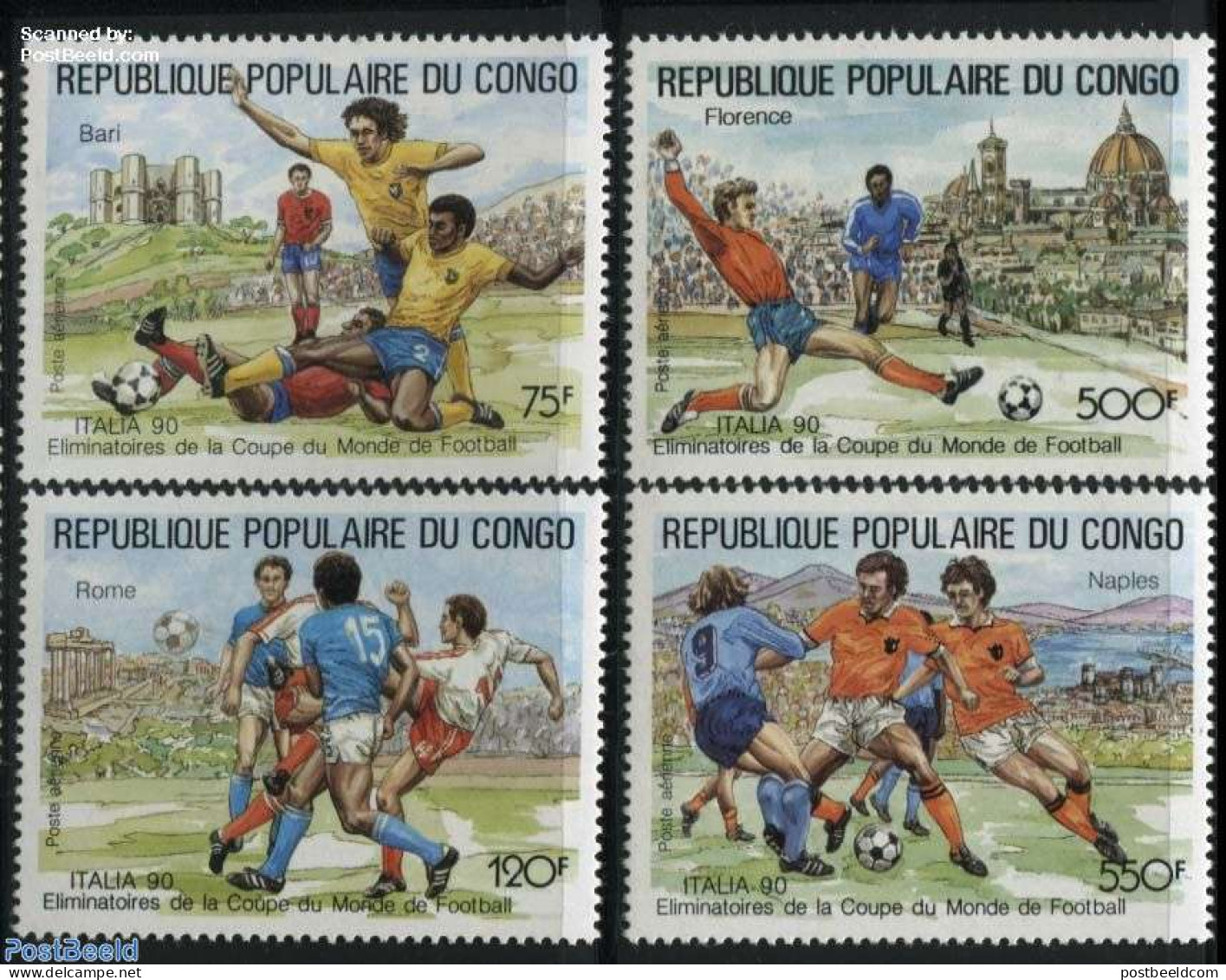 Congo Republic 1989 Football Games 1990 Italy 4v, Mint NH, Sport - Football - Other & Unclassified