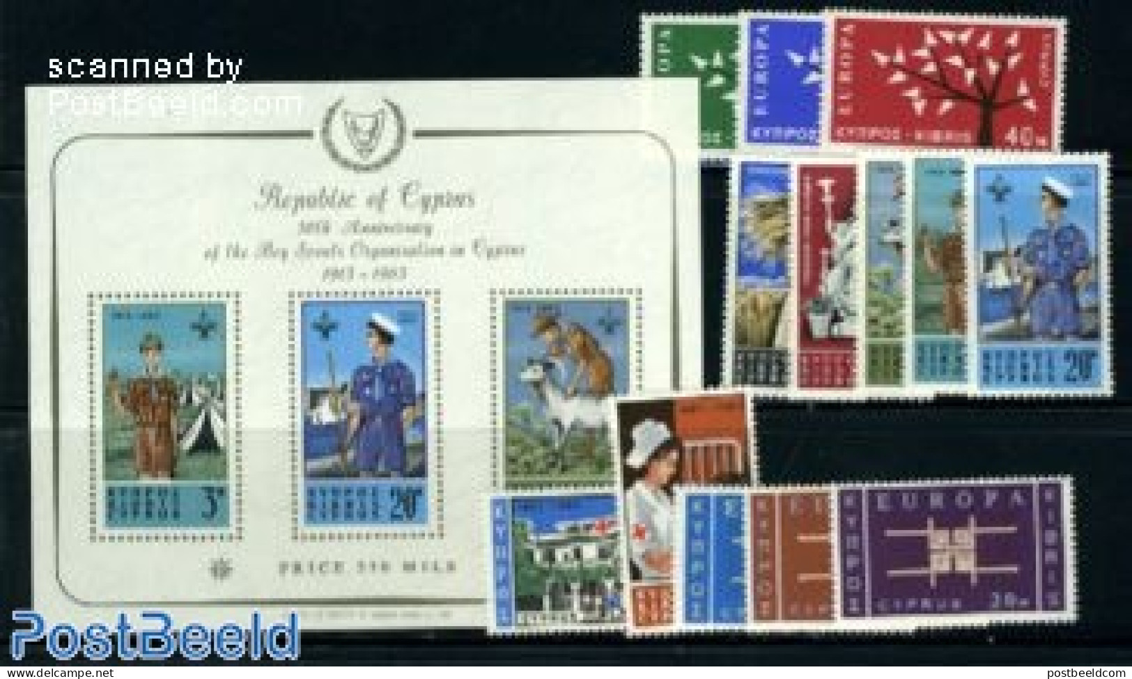 Cyprus 1963 Yearset 1963 (13v+1s/s), Mint NH, Various - Yearsets (by Country) - Ungebraucht