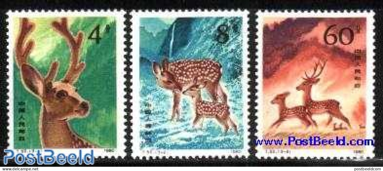 China People’s Republic 1980 Fauna 3v, Mint NH, Nature - Transport - Animals (others & Mixed) - Deer - Fire Fighters.. - Ongebruikt