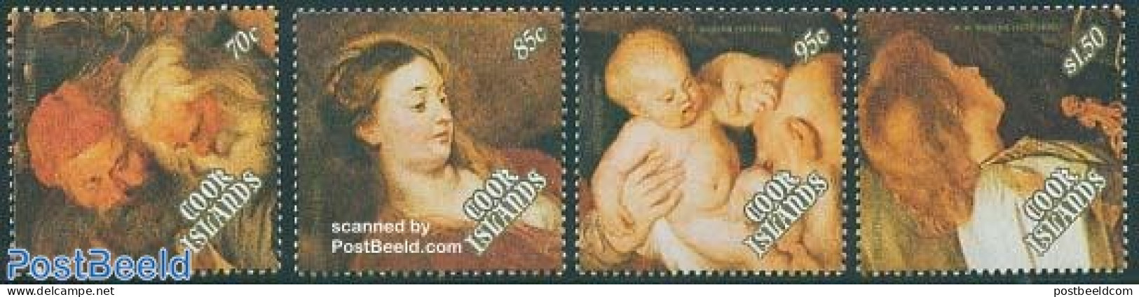 Cook Islands 1989 Christmas, Rubens 4v, Mint NH, Religion - Christmas - Art - Paintings - Rubens - Kerstmis