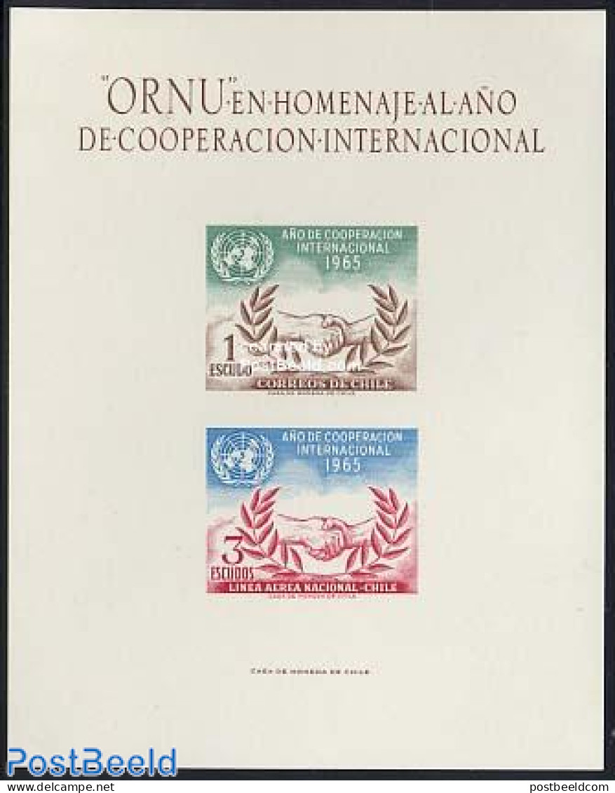 Chile 1965 Int. Co-operation Imperforated Sheet, Mint NH, History - Science - United Nations - Inventors - Cile