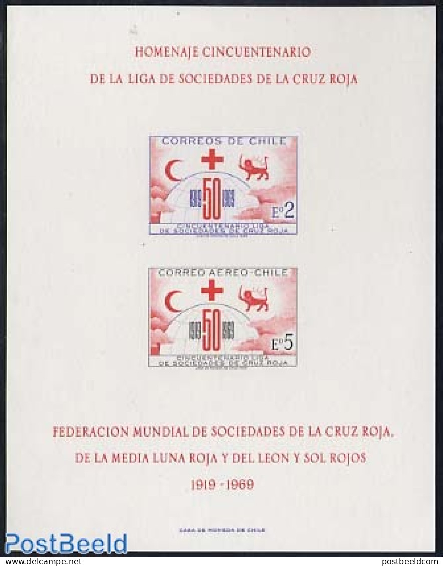 Chile 1969 Red Cross Imperforated Sheet, Mint NH, Health - Red Cross - Rode Kruis