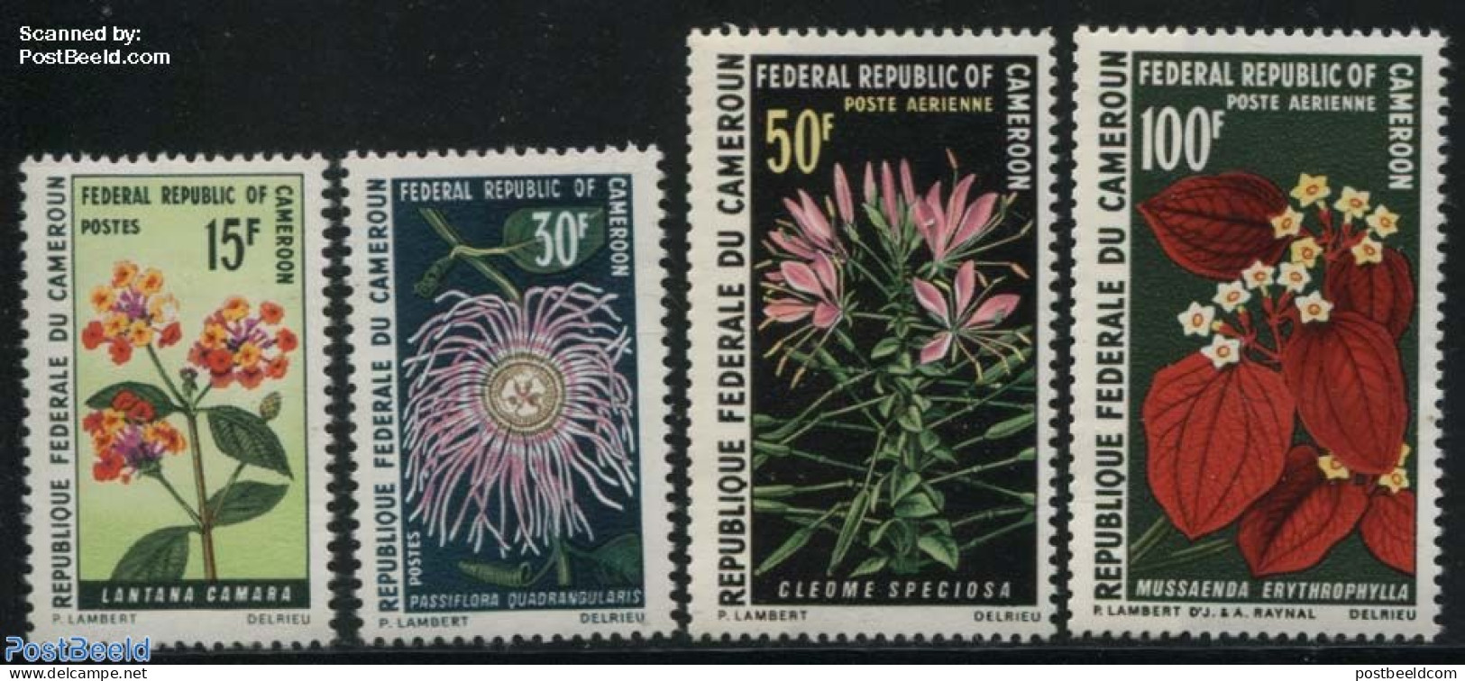 Cameroon 1970 Flowers 4v, Mint NH, Nature - Flowers & Plants - Kameroen (1960-...)