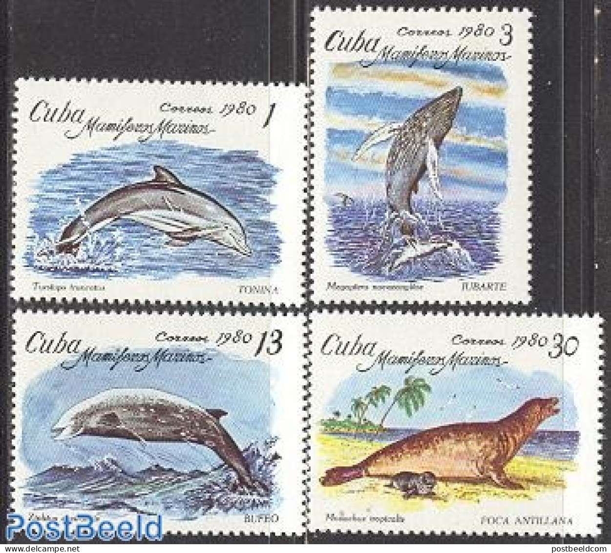 Cuba 1980 Sea Mammals 4v, Mint NH, Nature - Sea Mammals - Nuovi