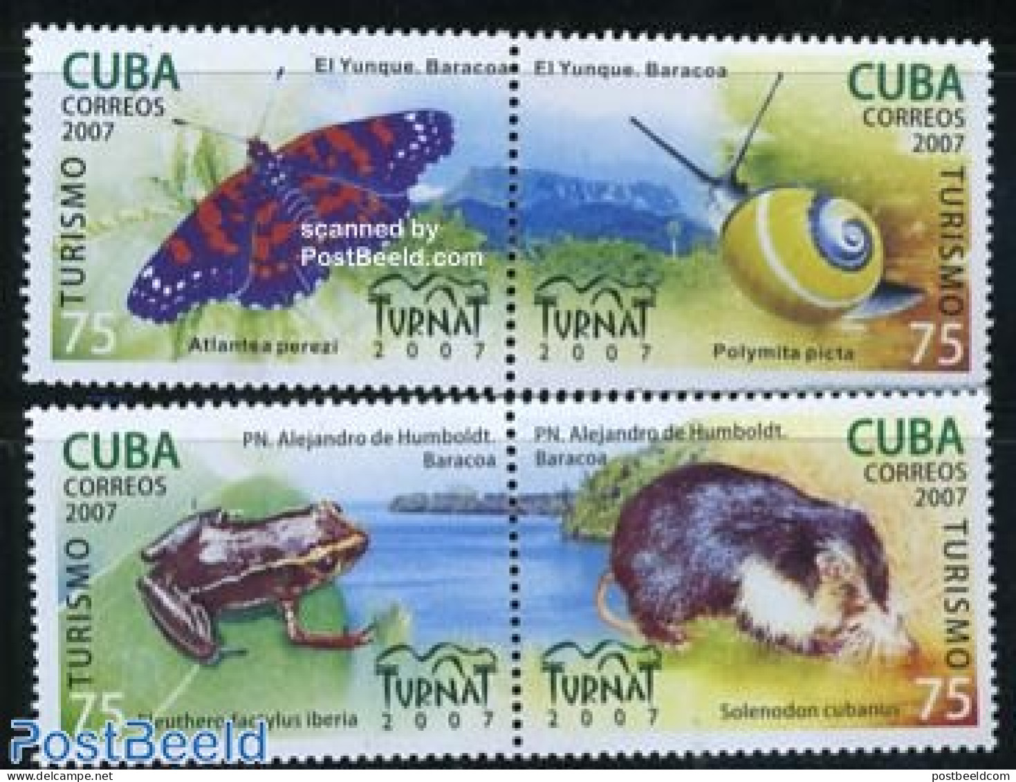 Cuba 2007 Tourism, Animals 4v (2x[:]), Mint NH, Nature - Various - Animals (others & Mixed) - Butterflies - Frogs & To.. - Nuovi