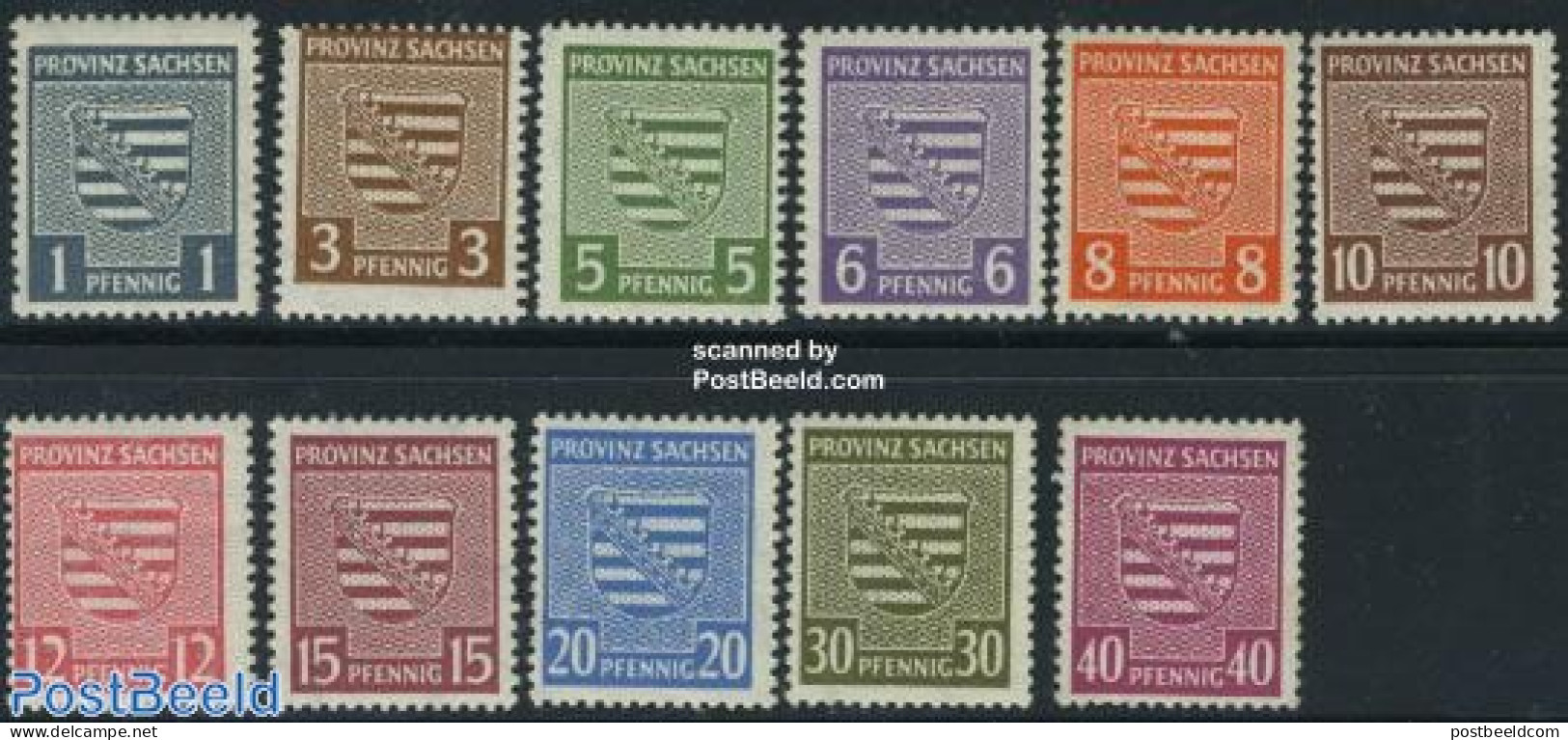 Germany, DDR 1945 Definitives 11v, WM1Y (WM Upwards), Mint NH - Unused Stamps