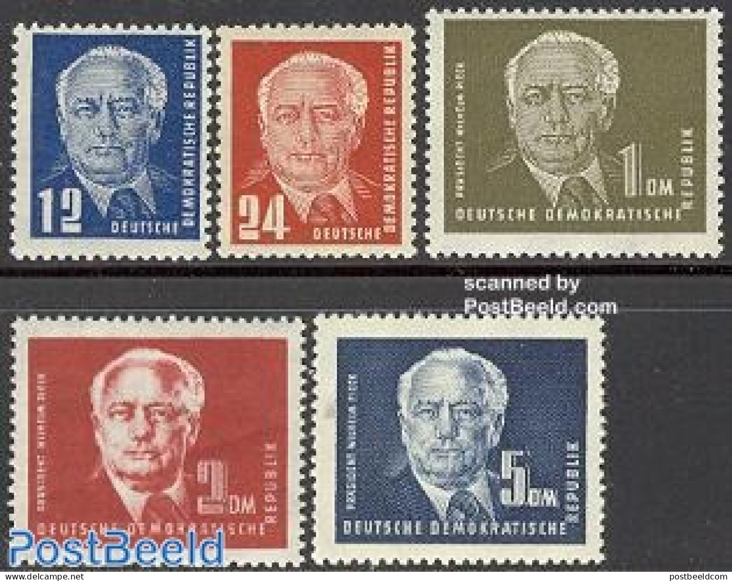 Germany, DDR 1950 Definitives 5v, Mint NH - Neufs