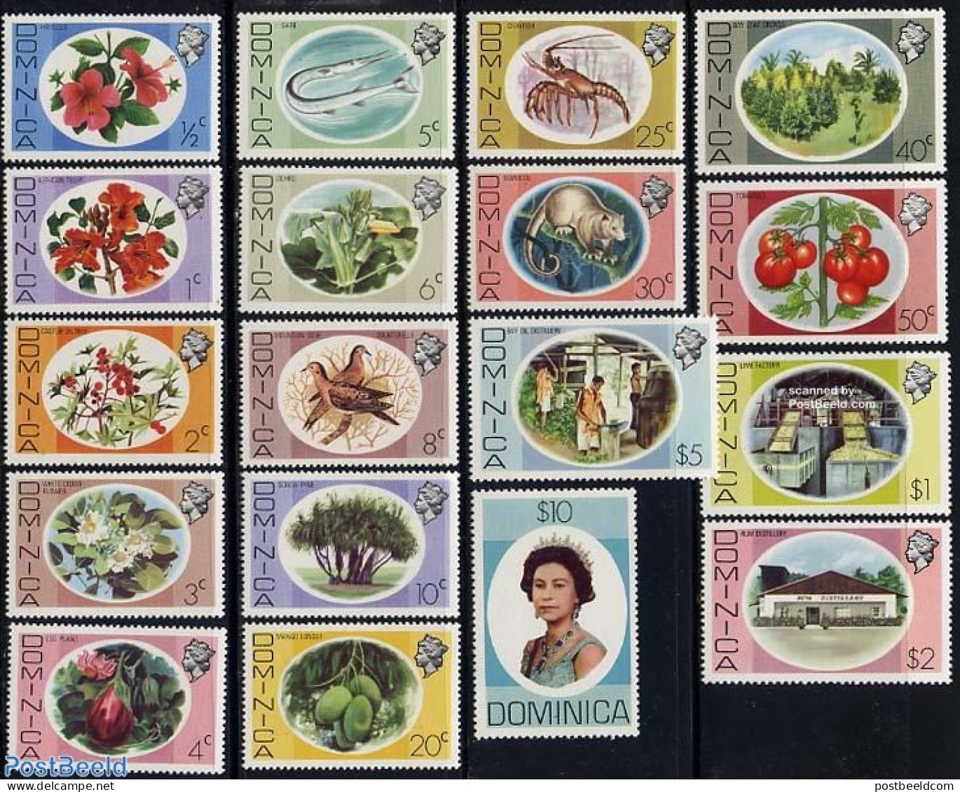 Dominica 1975 Definitives 18v, Mint NH, Nature - Flowers & Plants - Dominicaine (République)