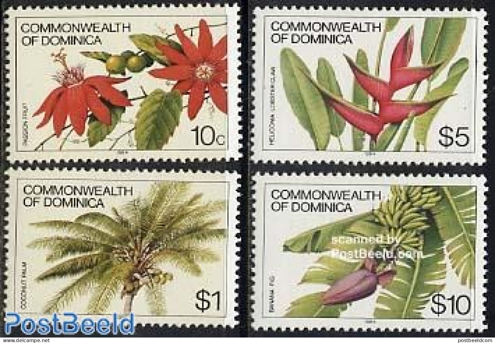 Dominica 1984 Flowers 4v With Year 1984, Mint NH, Nature - Flowers & Plants - Dominicaine (République)