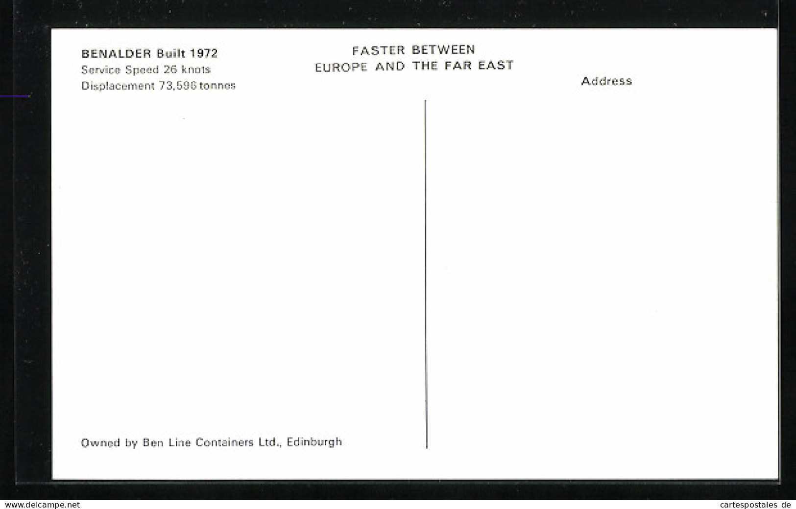 AK Handelsschiff Benalder, Ben Line Containers Ltd., Edinburgh, Containerschiff  - Handel