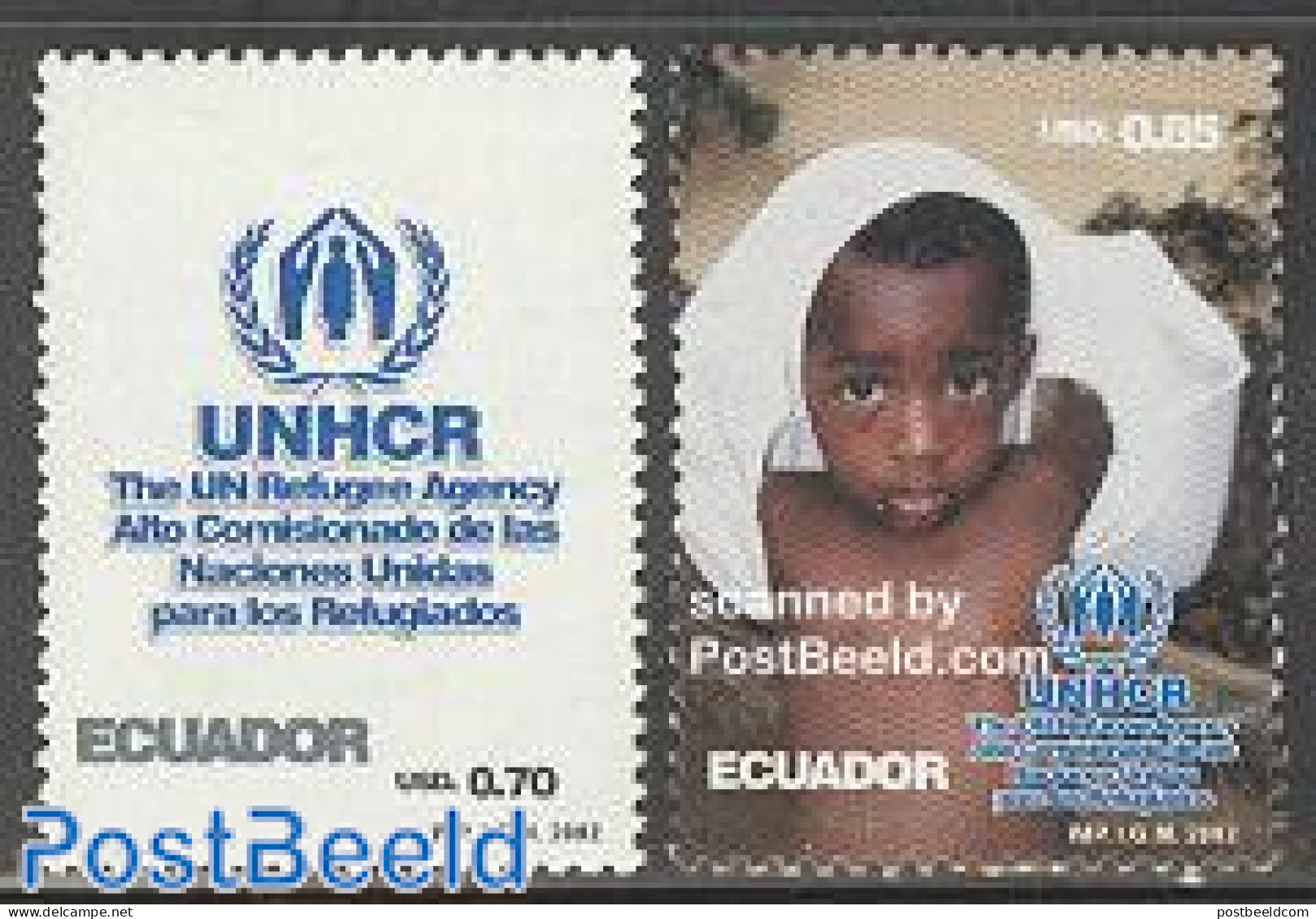 Ecuador 2002 UNHCR 2v, Mint NH, History - Refugees - United Nations - Rifugiati