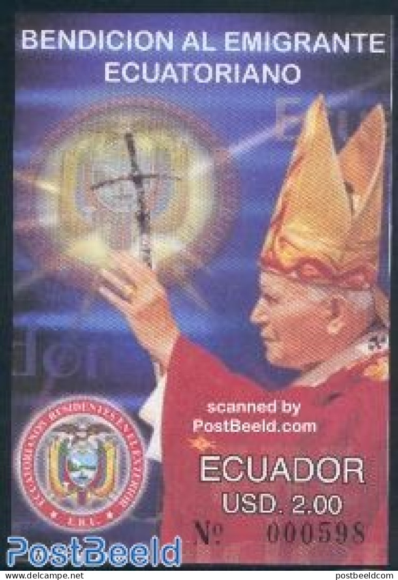 Ecuador 2002 Pope For Emigrants S/s, Mint NH, Religion - Pope - Religion - Papas