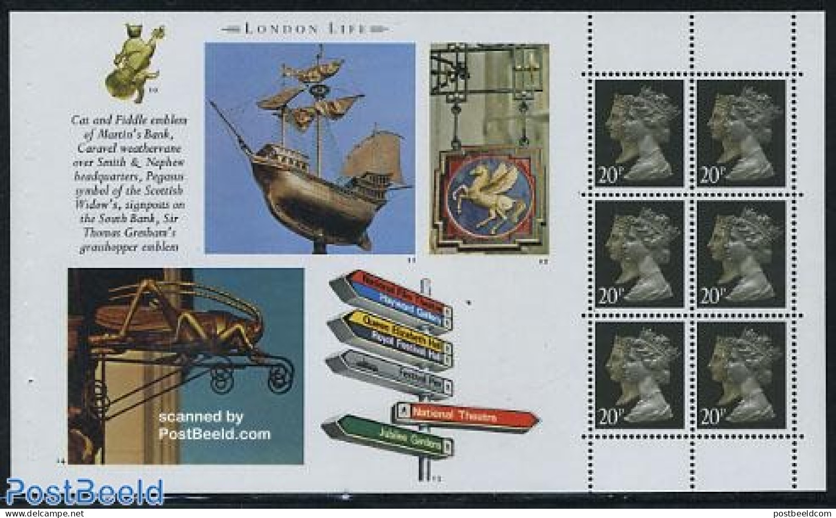 Great Britain 1990 London Life Booklet Pane, Mint NH - Neufs