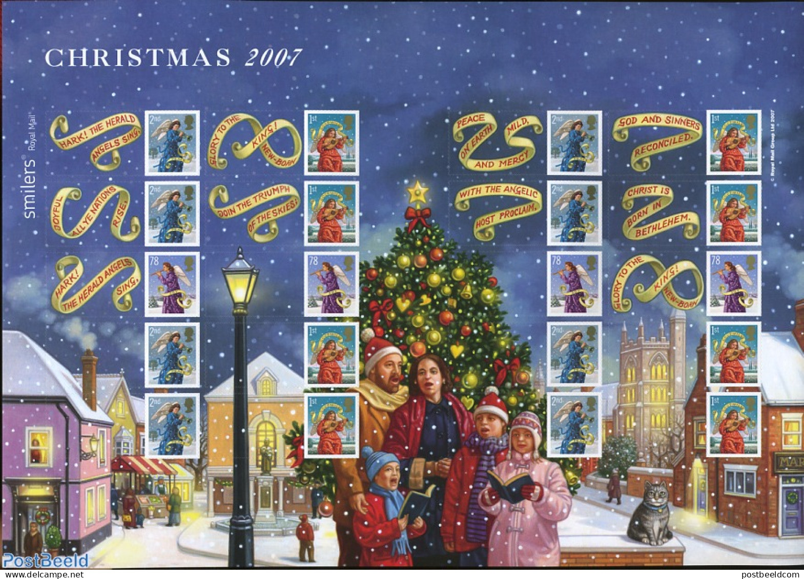 Great Britain 2007 Christmas Sheet With Personal Tabs, Mint NH, Religion - Christmas - Unused Stamps