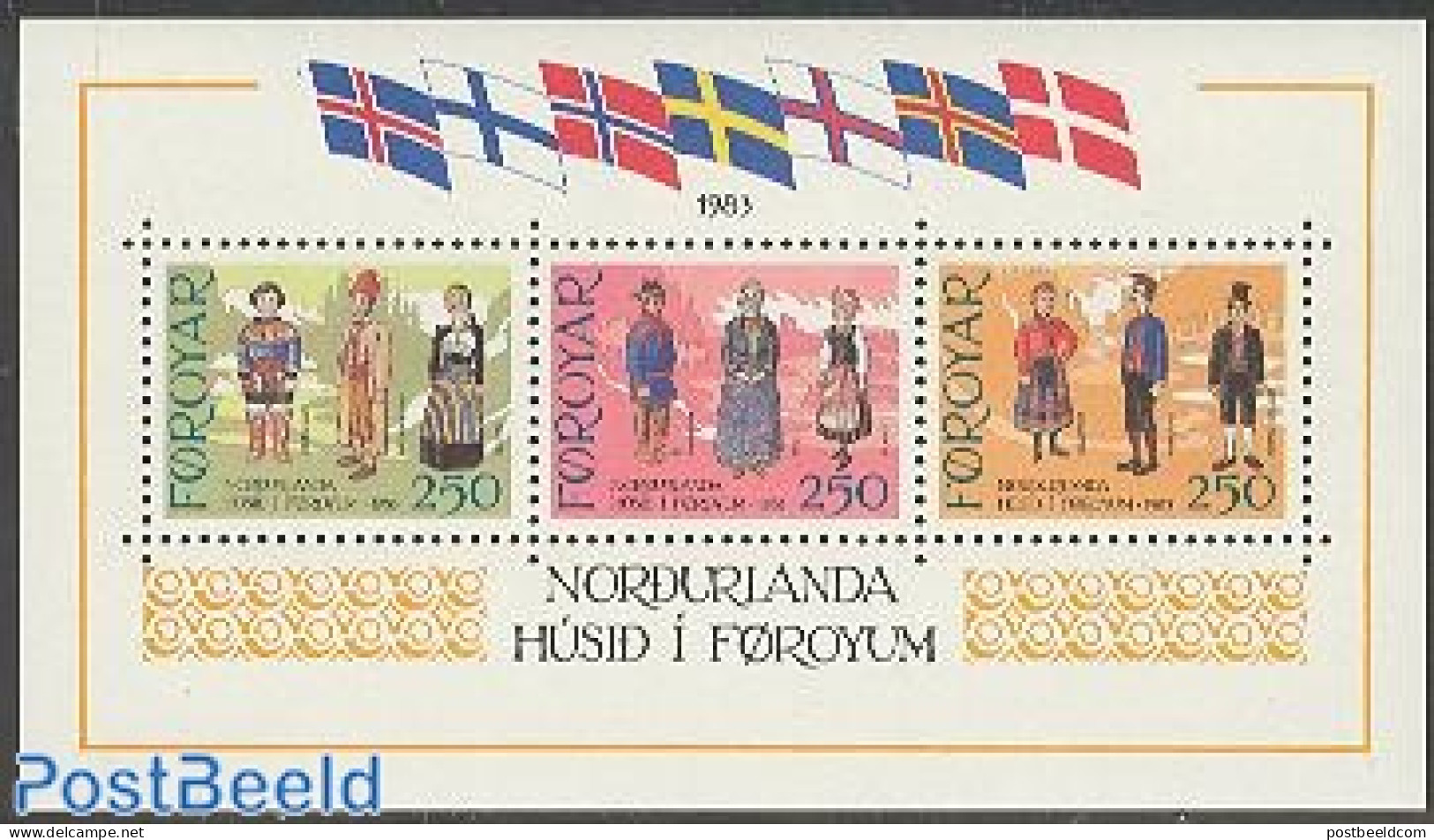 Faroe Islands 1983 Nordic House S/s, Mint NH, History - Various - Europa Hang-on Issues - Flags - Costumes - Ideas Europeas