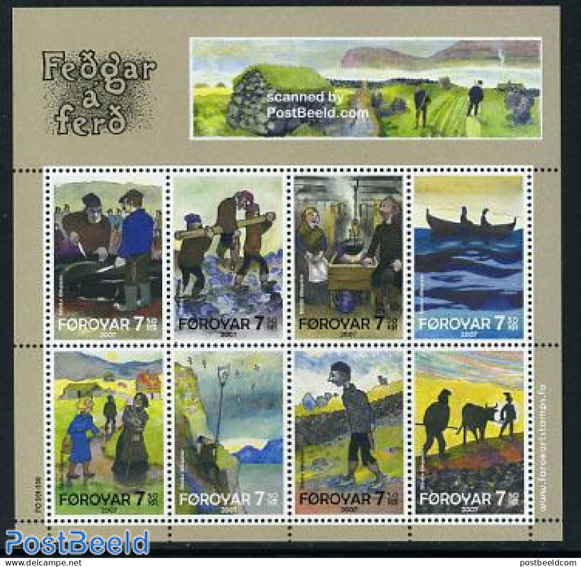 Faroe Islands 2007 The Old Man And His Sons 8v M/s, Mint NH, Transport - Ships And Boats - Art - Authors - Barche