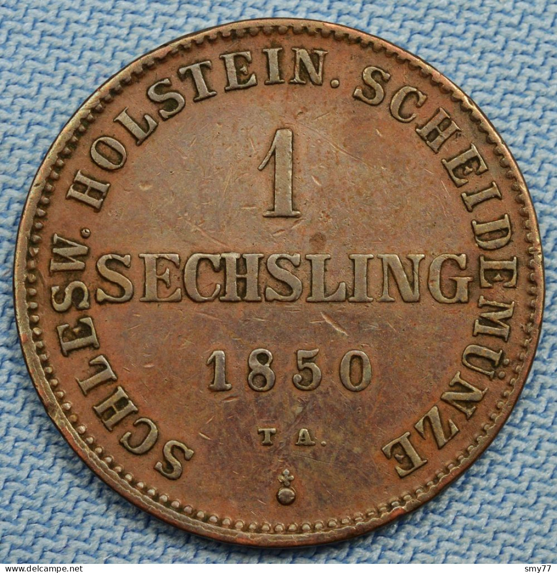 Schleswig Holstein • 1 Sechsling 1850 • SUP / AU • German States •  [24-635] - Small Coins & Other Subdivisions