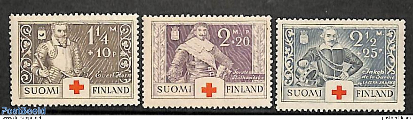 Finland 1934 Red Cross, War Heroes 3v, Mint NH, Health - Red Cross - Neufs