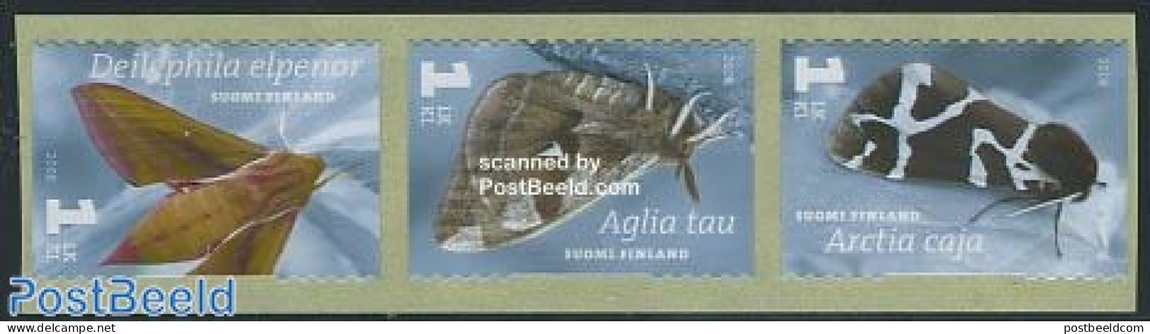 Finland 2008 Moth 3v S-a, Mint NH, Nature - Animals (others & Mixed) - Butterflies - Insects - Nuovi