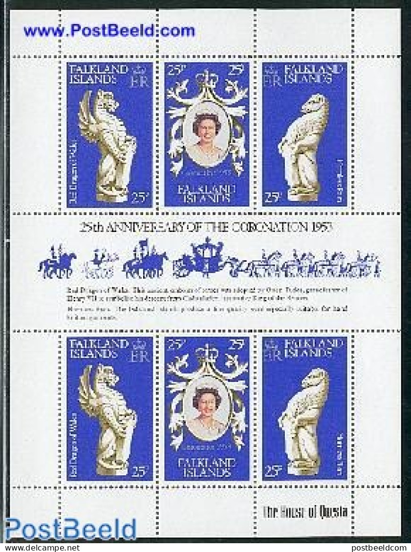 Falkland Islands 1978 Silver Coronation S/s, Mint NH, History - Kings & Queens (Royalty) - Königshäuser, Adel