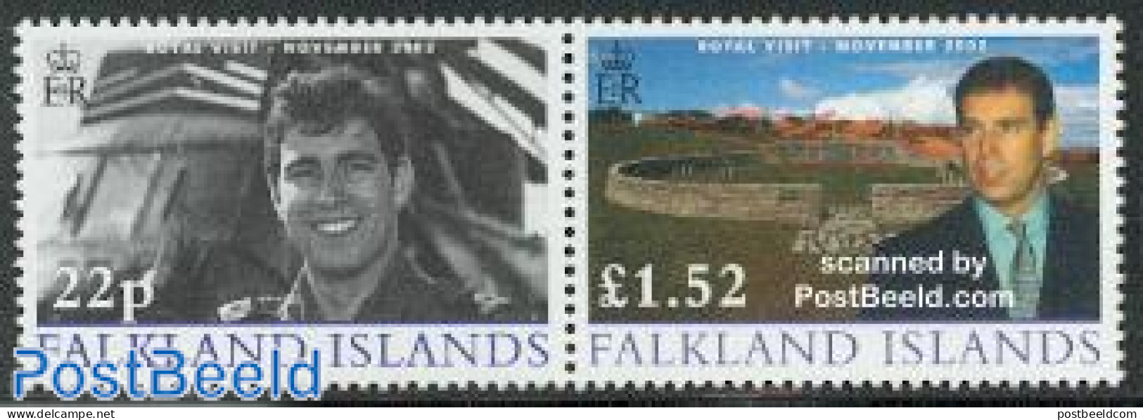 Falkland Islands 2002 Duke Of York Visit 2v [:], Mint NH, History - Kings & Queens (Royalty) - Königshäuser, Adel