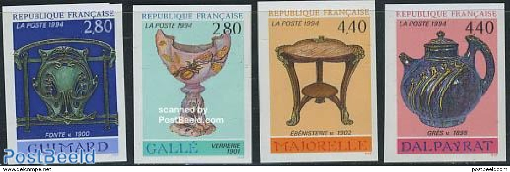 France 1994 Decorative Art 4v Imperforated, Mint NH - Ungebraucht