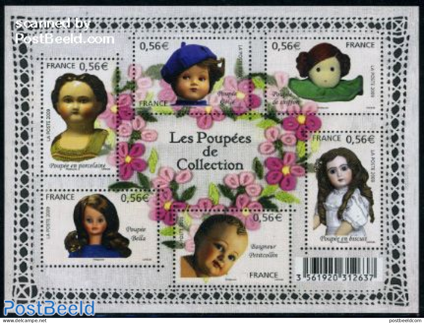 France 2009 Dolls From Collections 6v M/s, Mint NH, Various - Toys & Children's Games - Unused Stamps