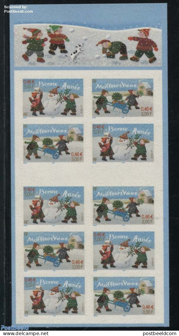 France 2001 Christmas Booklet, Mint NH, Religion - Christmas - Stamp Booklets - Ongebruikt