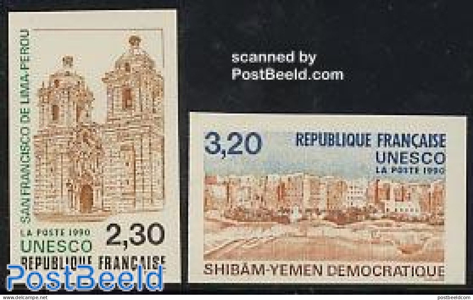 France 1990 UNESCO 2v Imperforated, Mint NH, History - Religion - Unesco - Churches, Temples, Mosques, Synagogues - Ungebraucht