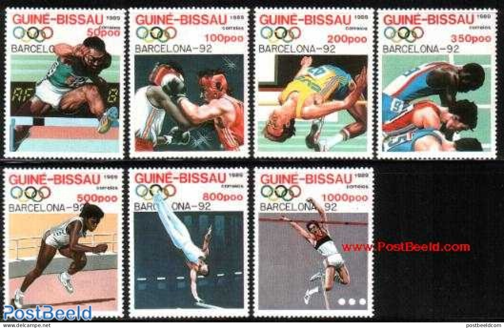Guinea Bissau 1989 Olympic Games 7v, Mint NH, Sport - Athletics - Boxing - Olympic Games - Leichtathletik