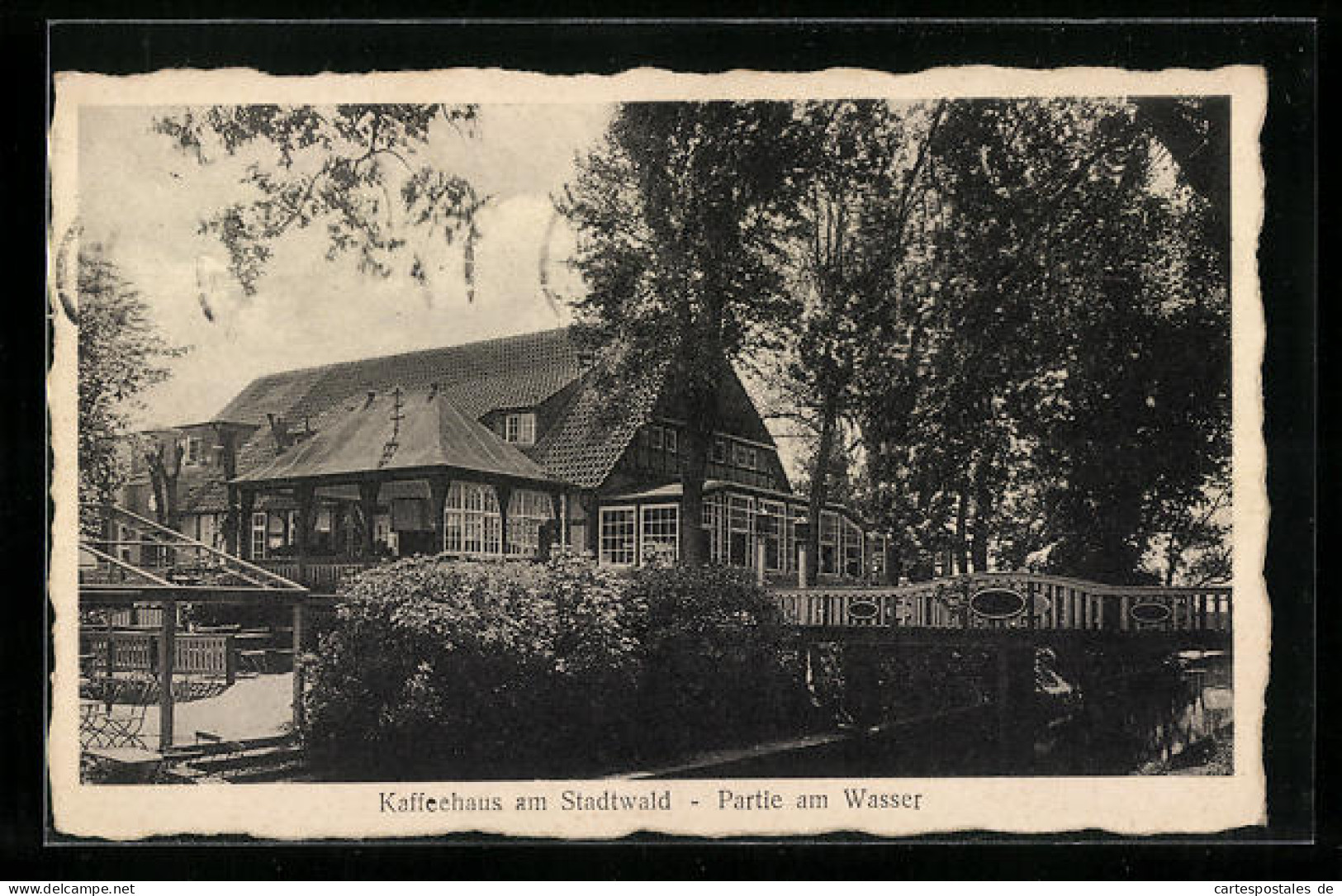 AK Bremen, Kaffeehaus Am Stadtwald, Partie Am Wasser  - Bremen