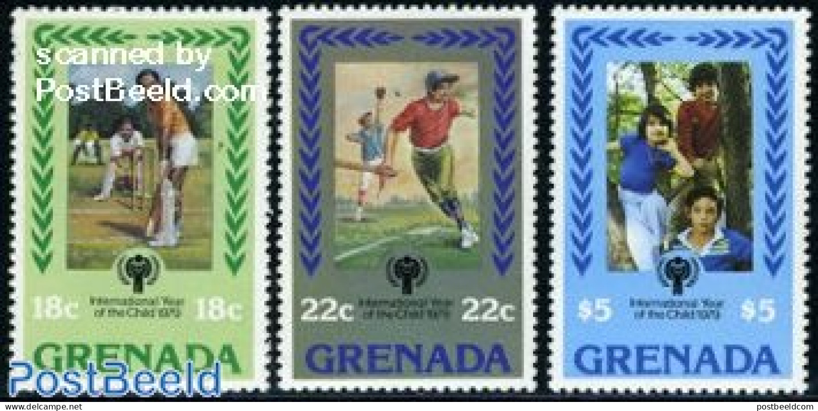 Grenada 1979 Year Of The Child 3v, Mint NH, Sport - Various - Baseball - Cricket - Sport (other And Mixed) - Year Of T.. - Béisbol