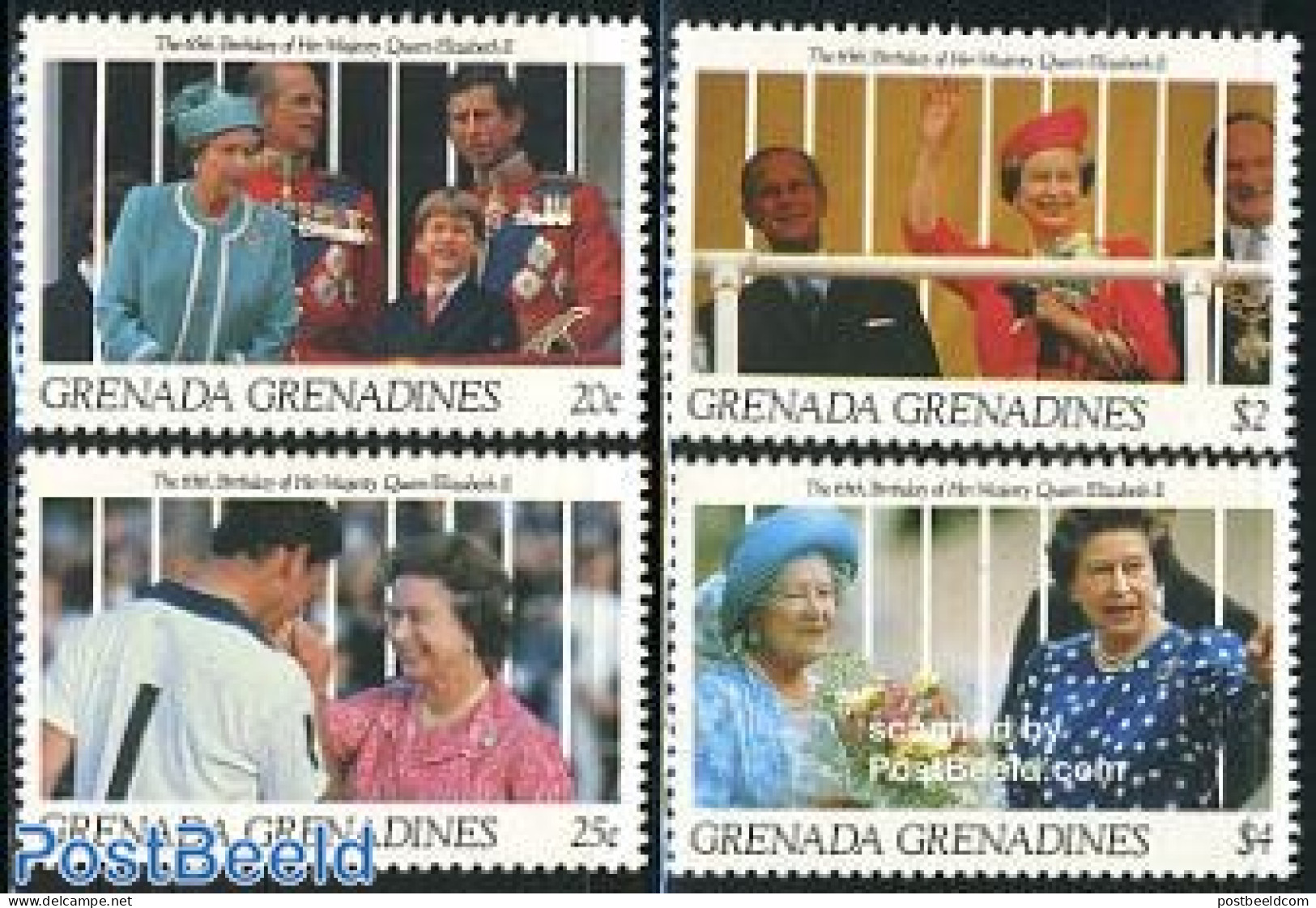 Grenada Grenadines 1991 Elizabeth II 65th Birthday 4v, Mint NH, History - Kings & Queens (Royalty) - Königshäuser, Adel