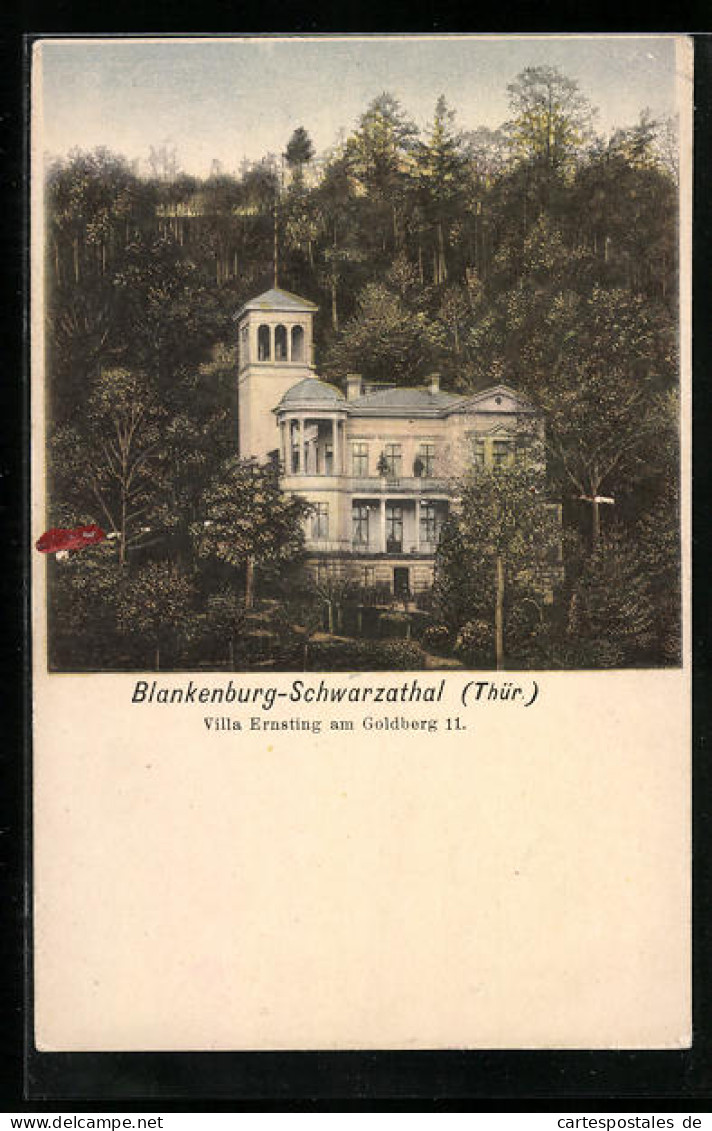 AK Blankenburg-Schwarzathal /Thür., Villa Ernsting Am Goldberg 11  - Bad Blankenburg