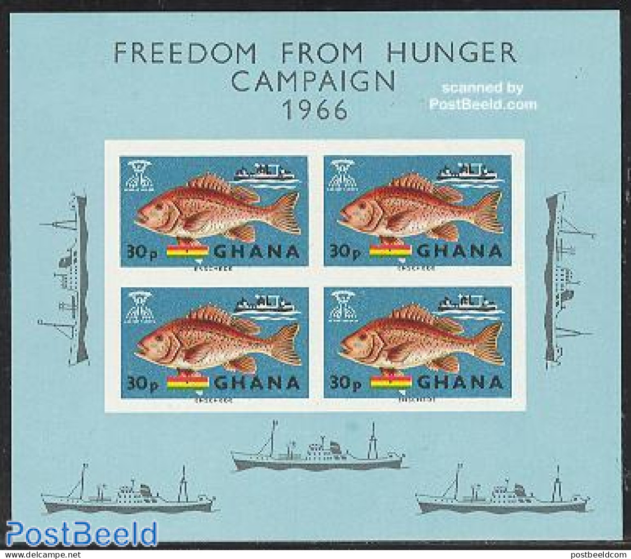 Ghana 1966 Freedom From Hunger S/s, Mint NH, Health - Nature - Transport - Food & Drink - Freedom From Hunger 1963 - F.. - Levensmiddelen