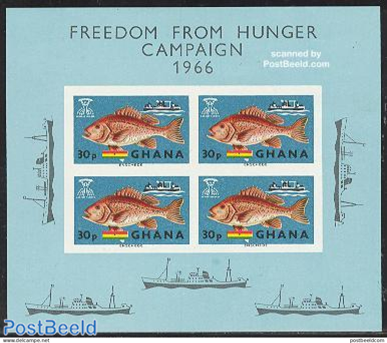 Ghana 1966 Freedom From Hunger S/s, Mint NH, Health - Nature - Transport - Food & Drink - Freedom From Hunger 1963 - F.. - Food